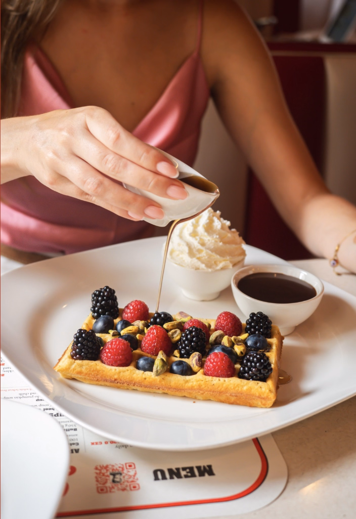 Waffle s ovocem